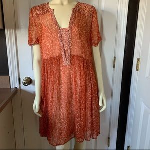 EUC Gorgeous Anthropologie Maeve Adrian Sheer Tunic Dress L